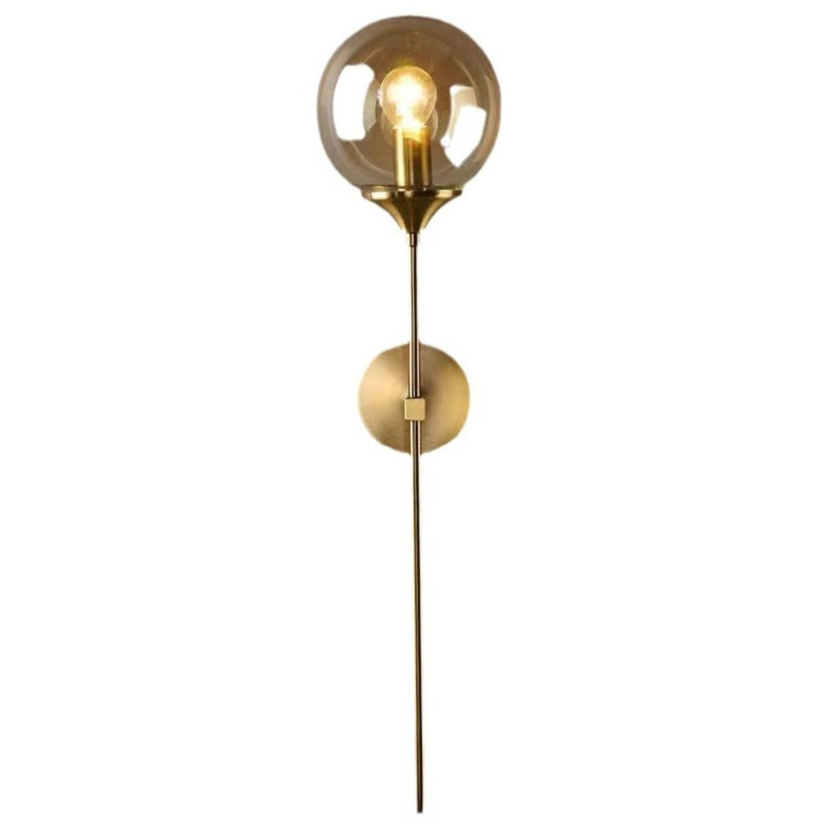 Elegant Brass and Glass Globe Wall Sconce Image - 5