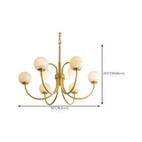 Elegant Brass Branch Alabaster Globe Living Room Chandelier Image - 17