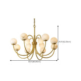 Elegant Brass Branch Alabaster Globe Living Room Chandelier Image - 18