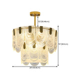 Elegant Brass Clear Glass Tiered Chandelier Living Room #size