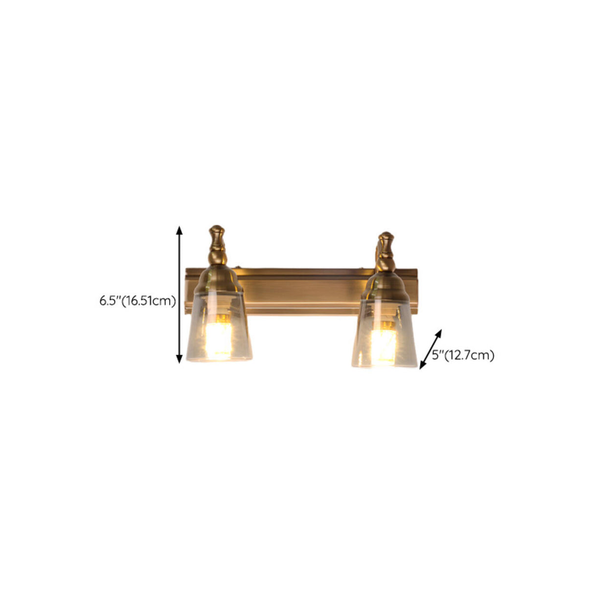 Elegant Brass Geometric 3 Light Bathroom Vanity Image - 11