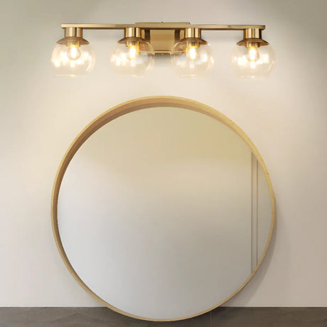 Elegant Brass Globe 4 Light Bathroom Vanity Light  Image - 1