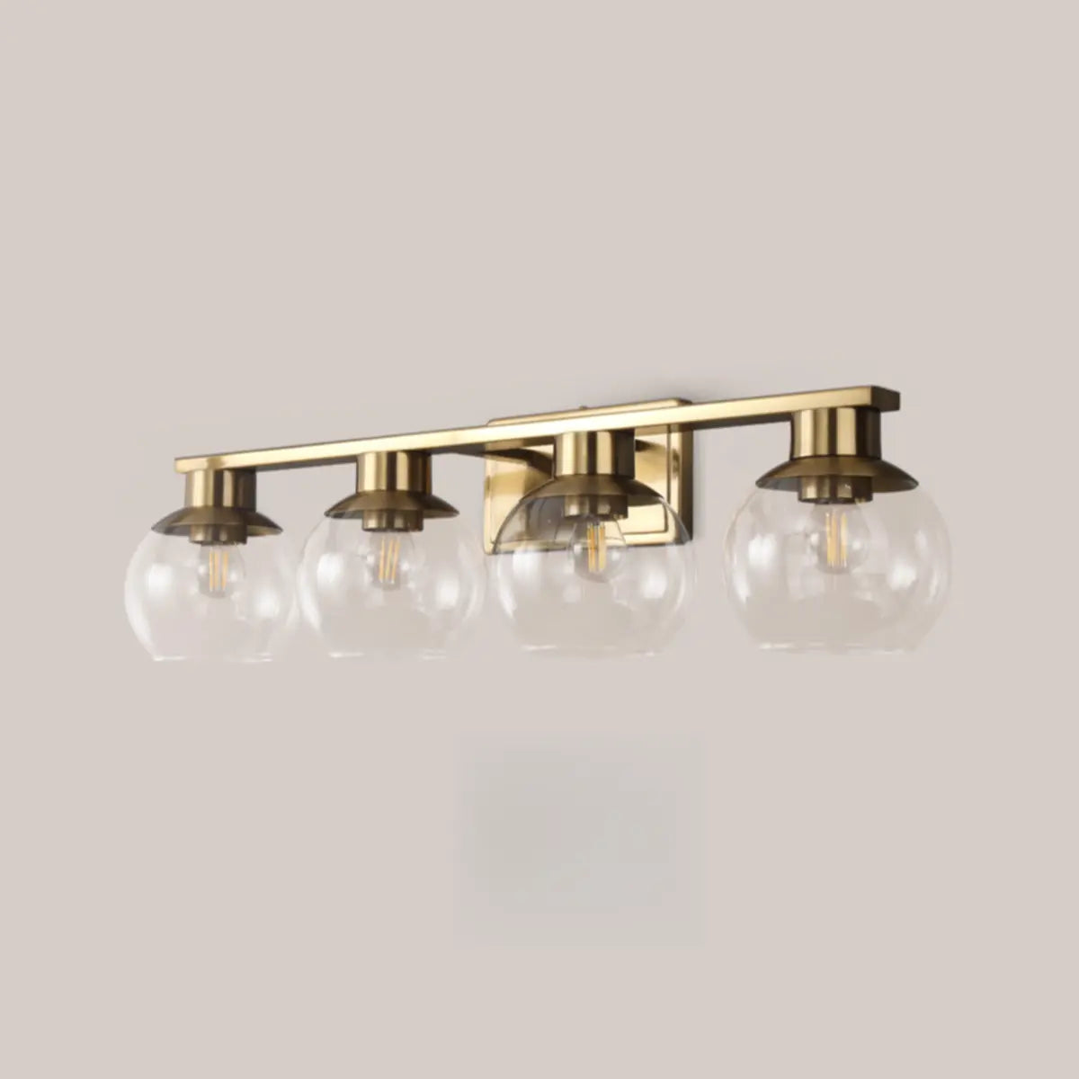 Elegant Brass Globe 4 Light Bathroom Vanity Light  Image - 12