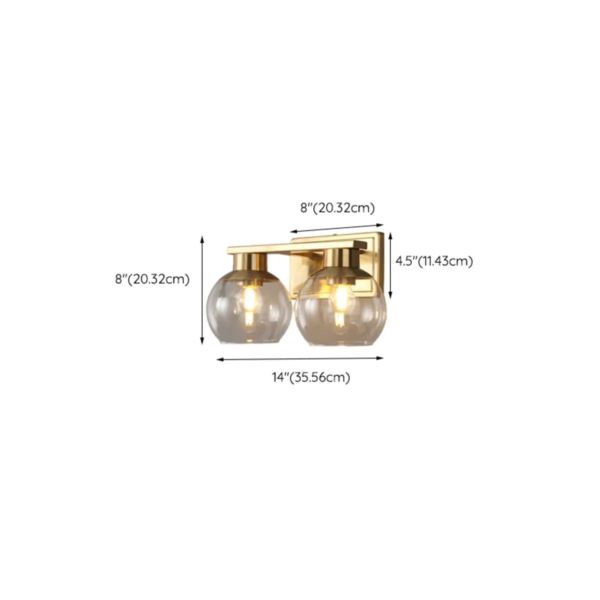 Elegant Brass Globe 4 Light Bathroom Vanity Light  