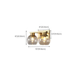 Elegant Brass Globe 4 Light Bathroom Vanity Light  #size