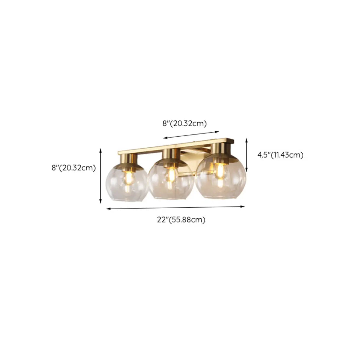 Elegant Brass Globe 4 Light Bathroom Vanity Light  Image - 17