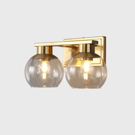 Elegant Brass Globe 4 Light Bathroom Vanity Light  Image - 2