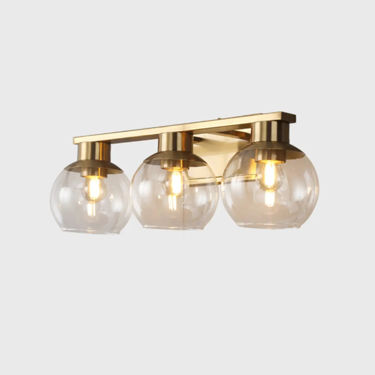 Elegant Brass Globe 4 Light Bathroom Vanity Light  Image - 3