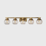 Elegant Brass Globe 4 Light Bathroom Vanity Light  Image - 7