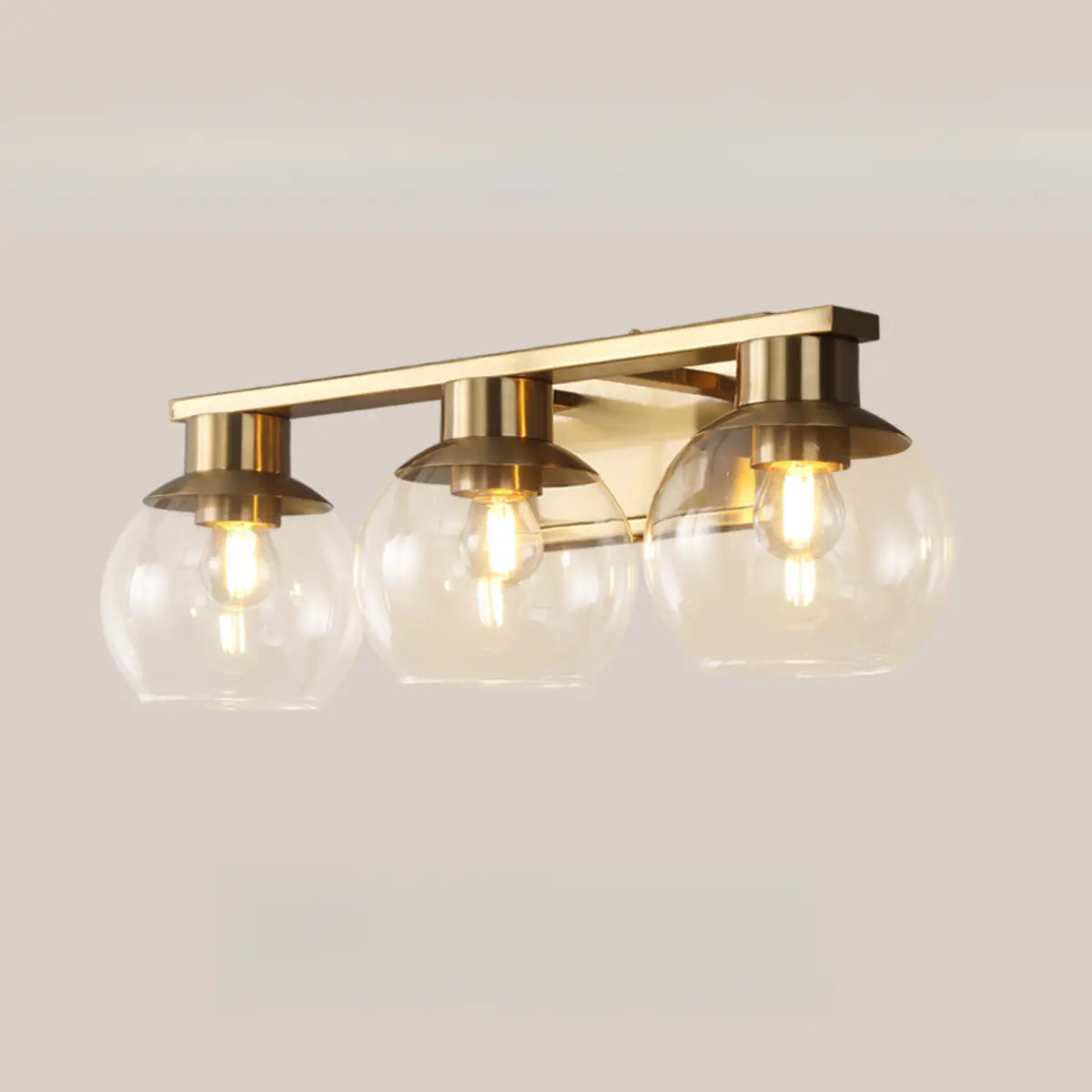 Elegant Brass Globe 4 Light Bathroom Vanity Light  Image - 10