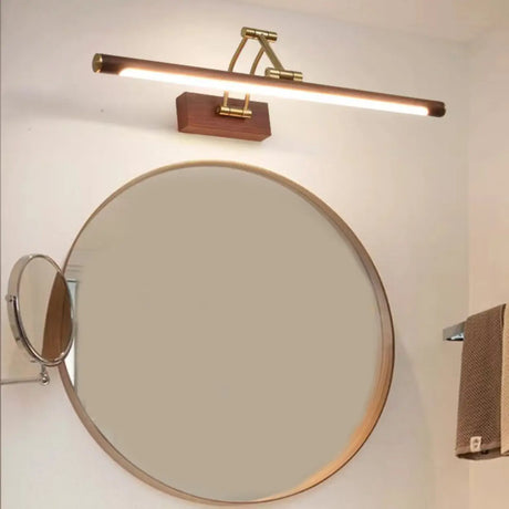 Elegant Brass LED Linear Adjustable Metal Vanity Light Image - 1