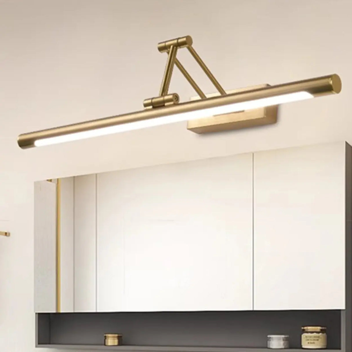 Elegant Brass LED Linear Adjustable Metal Vanity Light Image - 4