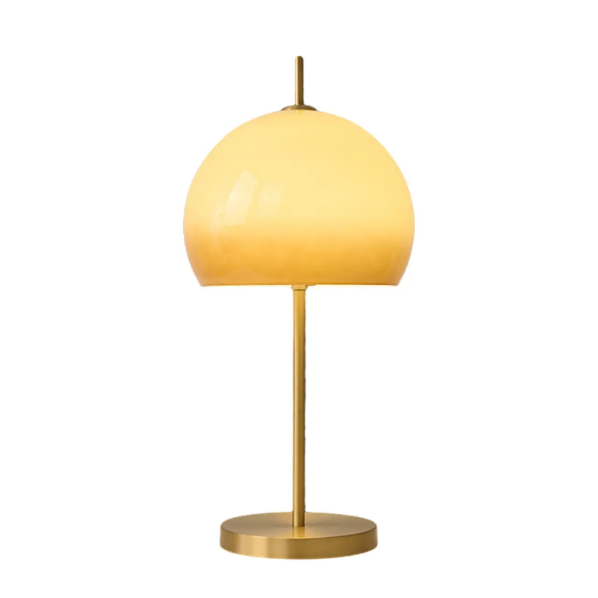 Elegant Bright Gold Dome Glass Shade Metal Table Lamp Image - 5