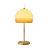 Elegant Bright Gold Dome Glass Shade Metal Table Lamp Image - 5