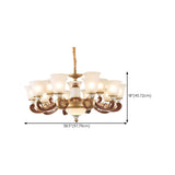 Elegant Bronze Frosted White Glass Flower Chandelier Image - 22