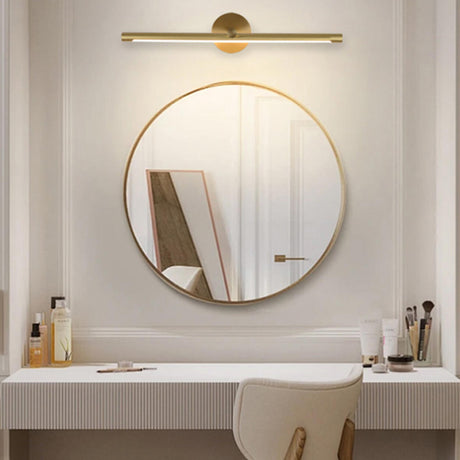 Elegant Brushed Gold Cylinder LED Vanity Wall Light Image - 1