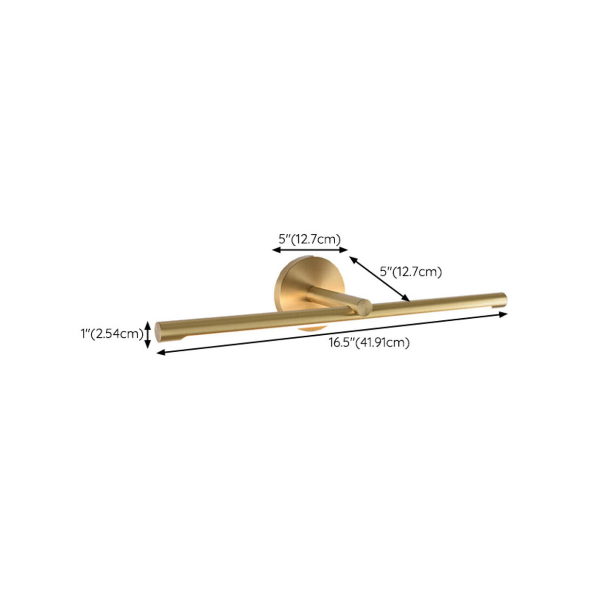 Elegant Brushed Gold Cylinder LED Vanity Wall Light 