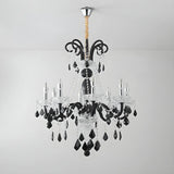 Elegant Candelabra Crystal Living Room Black Chandelier Image - 11