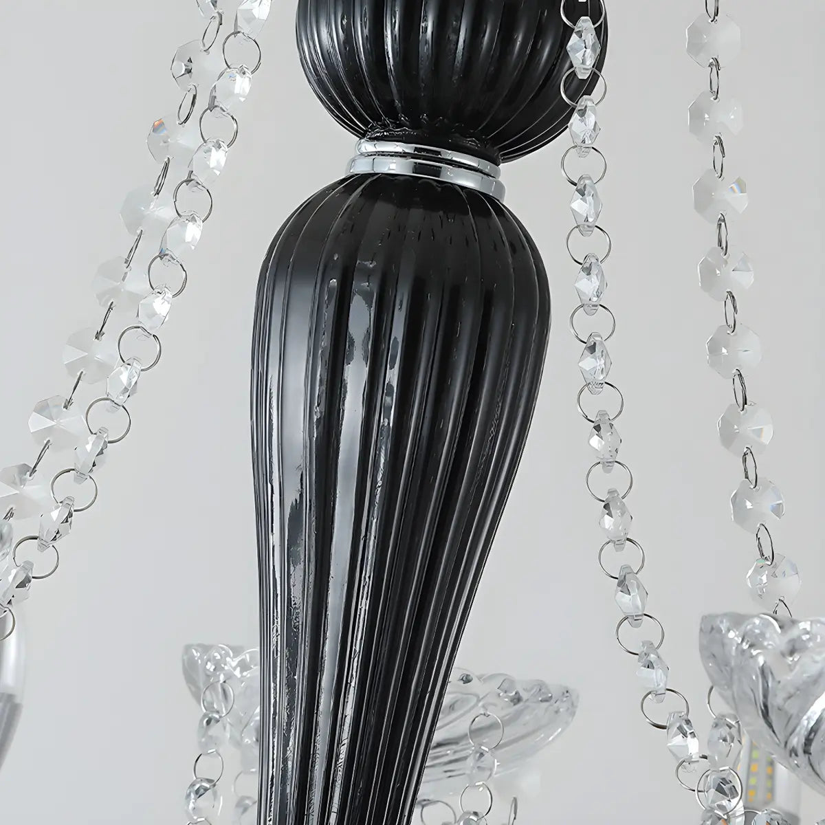 Elegant Candelabra Crystal Living Room Black Chandelier Image - 13