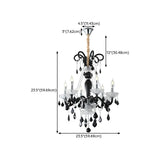 Elegant Candelabra Crystal Living Room Black Chandelier #size