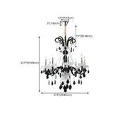 Elegant Candelabra Crystal Living Room Black Chandelier Image - 18