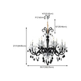 Elegant Candelabra Crystal Living Room Black Chandelier Image - 20