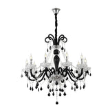 Elegant Candelabra Crystal Living Room Black Chandelier Image - 6