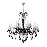 Elegant Candelabra Crystal Living Room Black Chandelier Image - 9