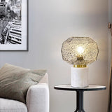 Elegant Chic Caramel LED Geometric Stone Table Lamp Image - 3