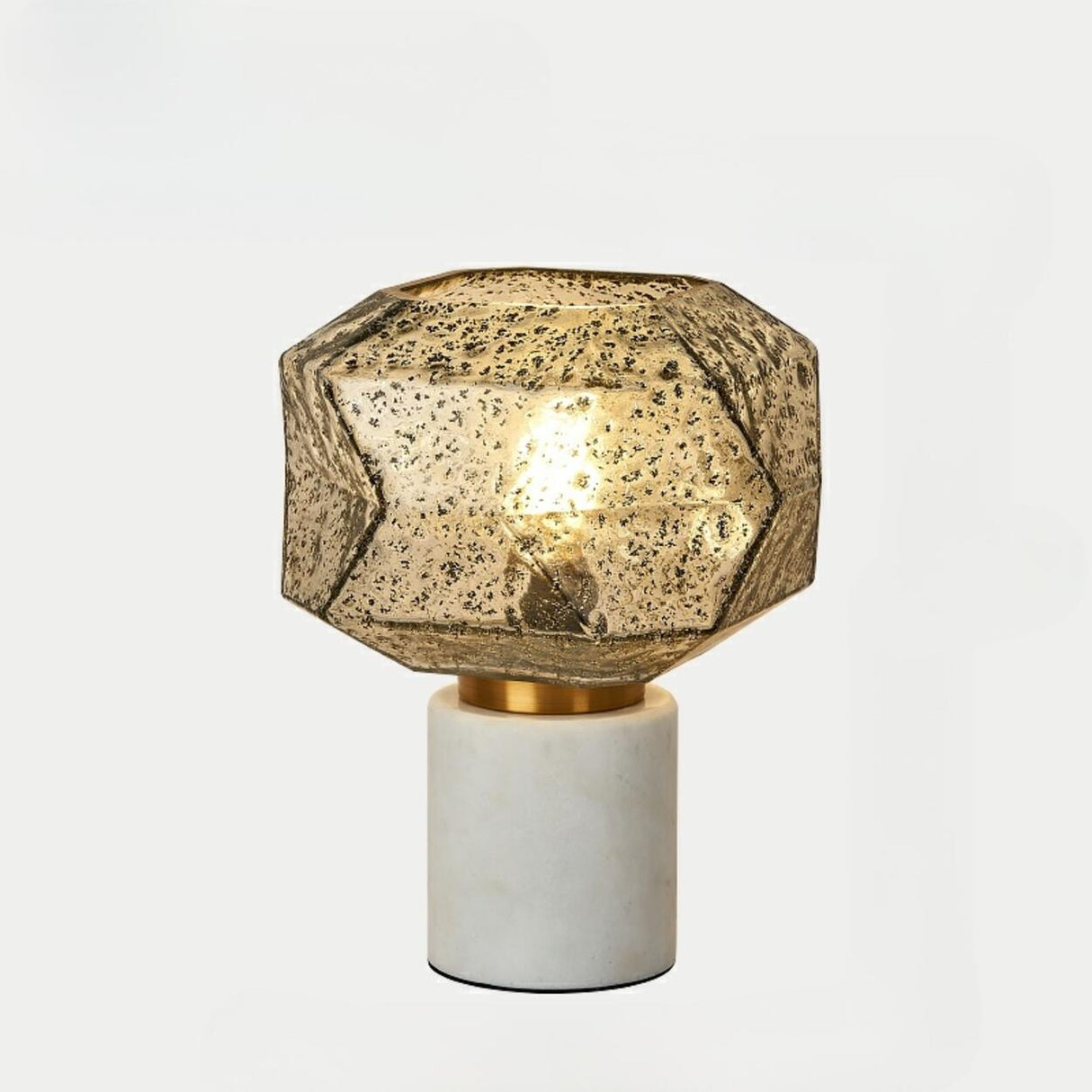 Elegant Chic Caramel LED Geometric Stone Table Lamp Image - 6