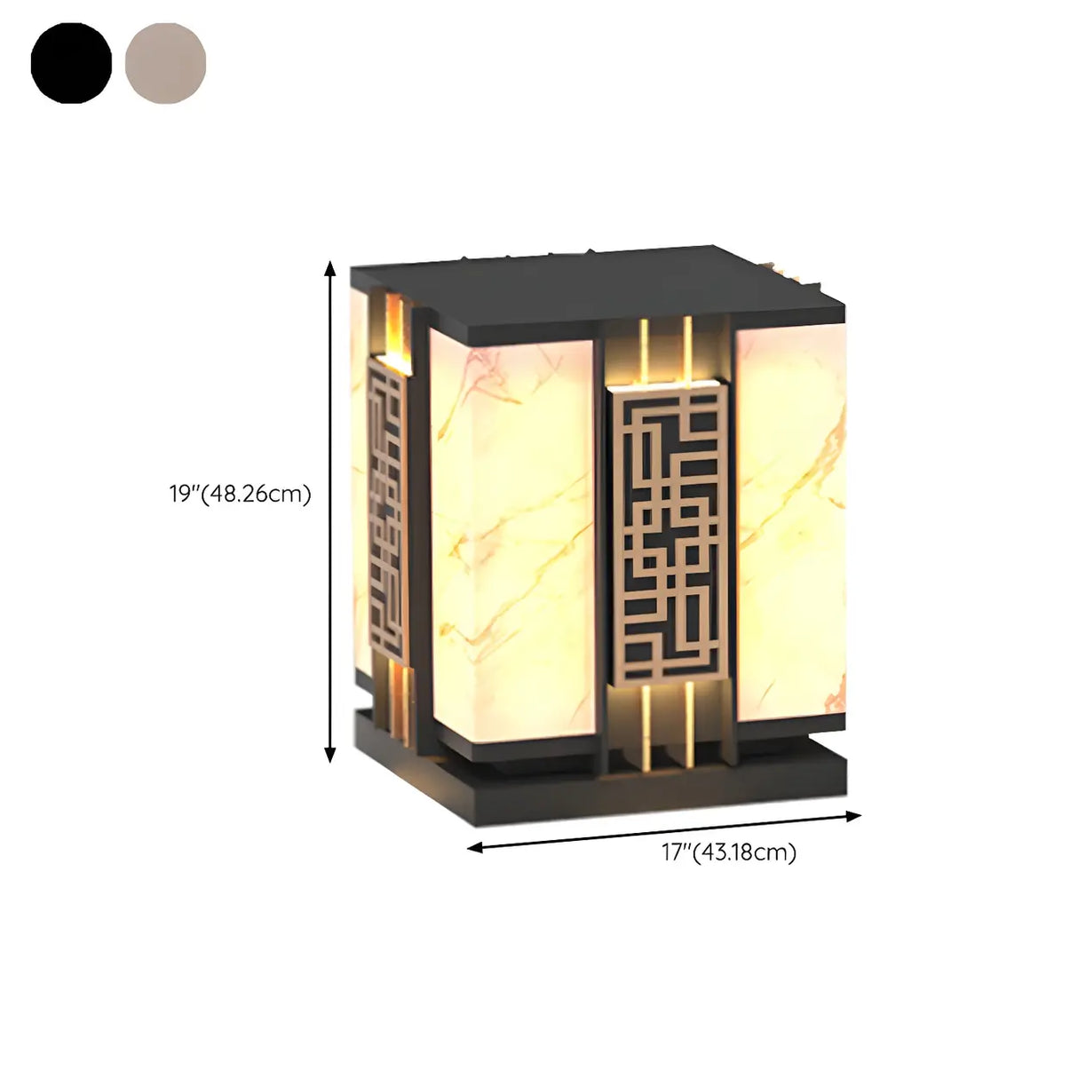 Elegant Chinese Pattern Square Metal Outdoor Lamp 