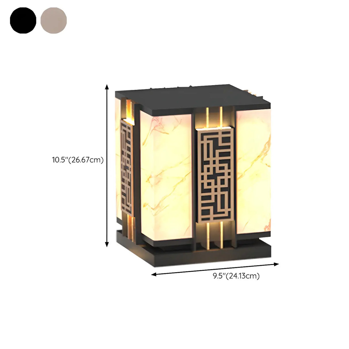 Elegant Chinese Pattern Square Metal Outdoor Lamp Image - 15