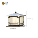 Elegant Chinese Square Gold Finish Garden Outdoor Lamp Image - 17