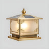 Elegant Chinese Square Gold Finish Garden Outdoor Lamp Image - 2