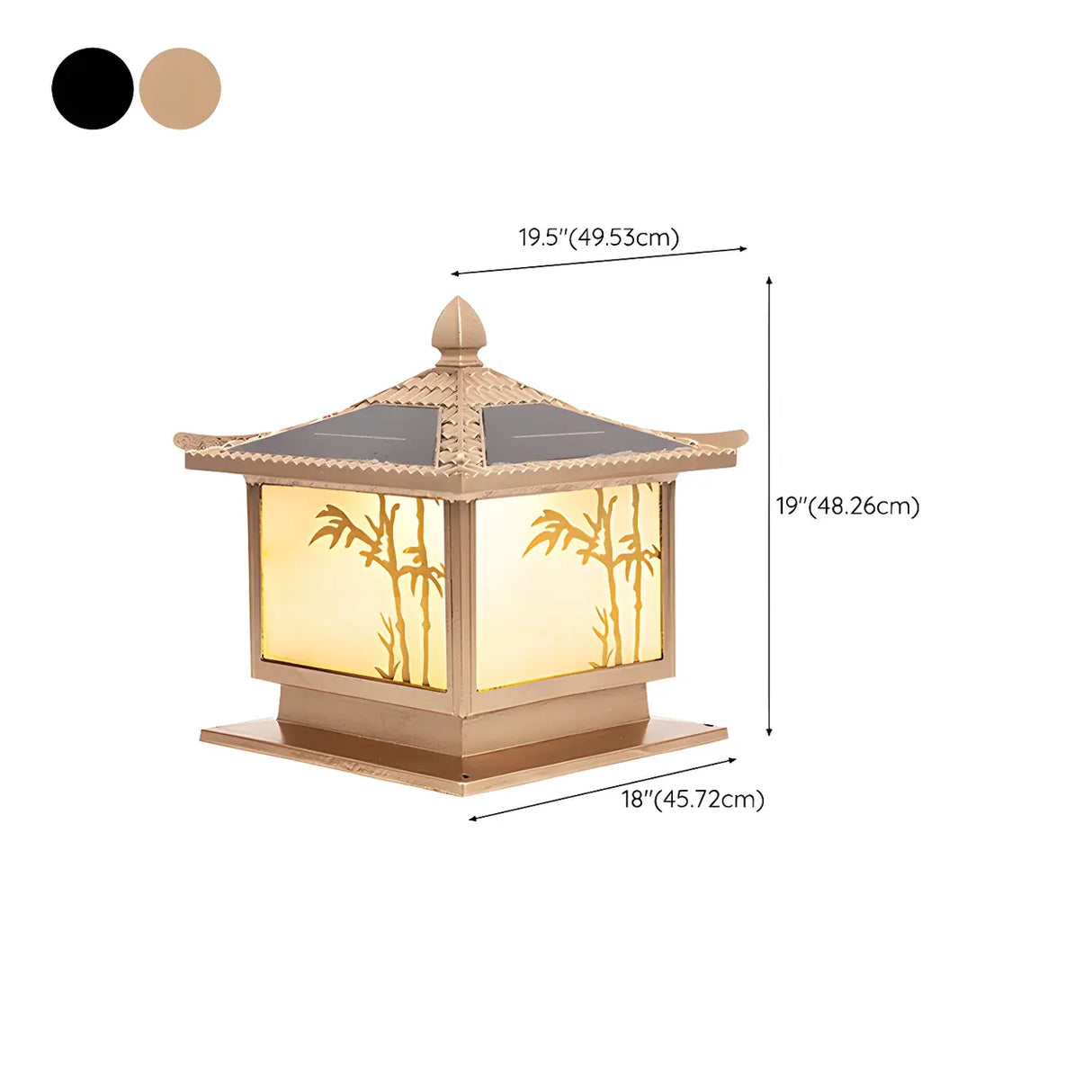 Elegant Chinese Square Metal Outdoor Bamboo Decor Lamp 