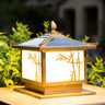 Elegant Chinese Square Metal Outdoor Bamboo Decor Lamp Image - 3