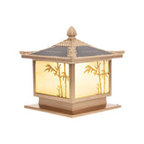 Elegant Chinese Square Metal Outdoor Bamboo Decor Lamp Image - 7