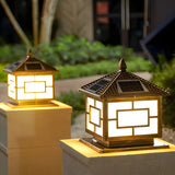 Elegant Chinese Square Metal Solar Outdoor Decor Lamp Image - 10