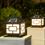 Elegant Chinese Square Metal Solar Outdoor Decor Lamp Image - 12