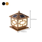 Elegant Chinese Square Metal Solar Outdoor Decor Lamp Image - 14