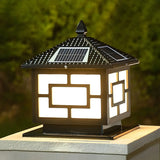 Elegant Chinese Square Metal Solar Outdoor Decor Lamp Image - 2