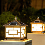 Elegant Chinese Square Metal Solar Outdoor Decor Lamp Image - 4