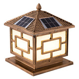 Elegant Chinese Square Metal Solar Outdoor Decor Lamp Image - 7