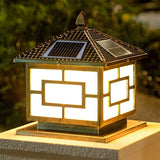 Elegant Chinese Square Metal Solar Outdoor Decor Lamp Image - 8