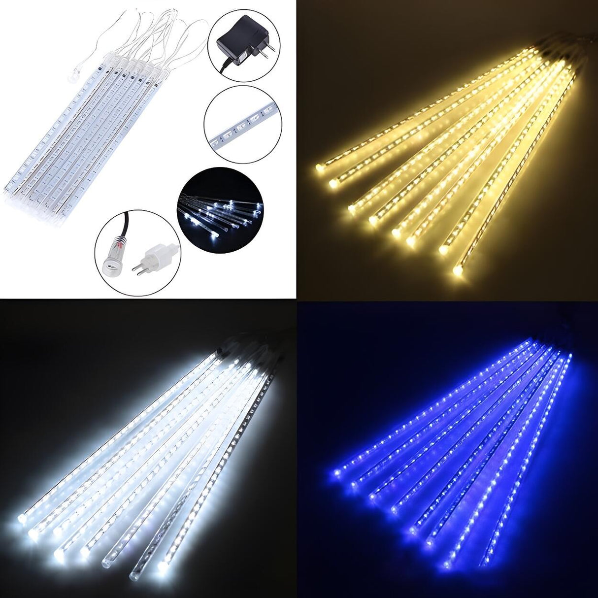 Elegant Christmas Meteor Shower LED String Lights Image - 3