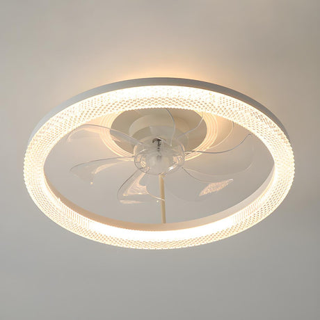 Elegant Circular 7-Blade Ceiling Fan with LED Light Image - 2