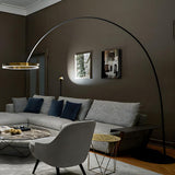 Elegant Circular LED Ring and Arched Floor Lamp Image - 11