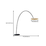 Elegant Circular LED Ring and Arched Floor Lamp #size