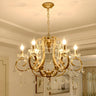 Elegant Classic Gold Candle Crystal Pendants Chandelier Image - 1