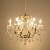 Elegant Classic Gold Candle Crystal Pendants Chandelier Image - 3